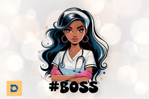 African American Nurse Boss PNG
