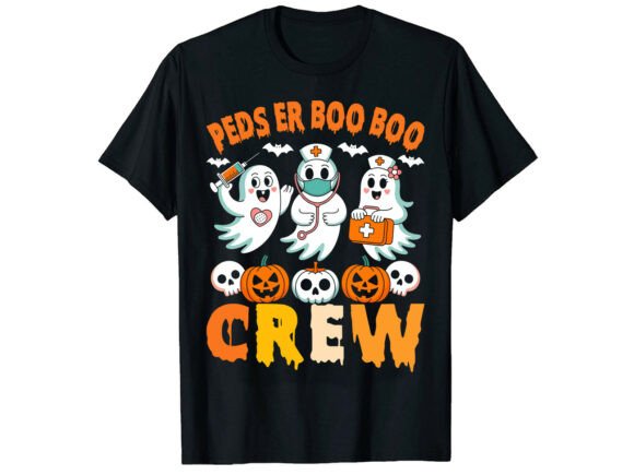 Boo Crew Funny Halloween Nurse T-Shirt