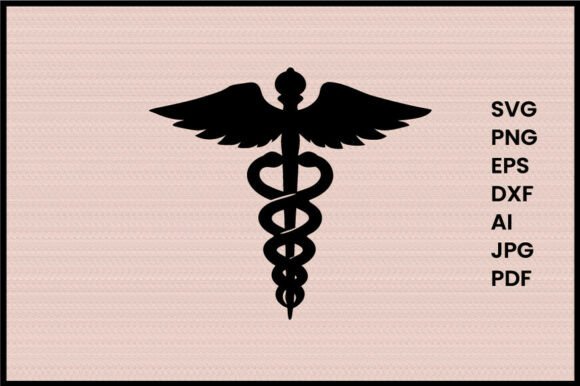 Caduceus with Medical Cross Illustration