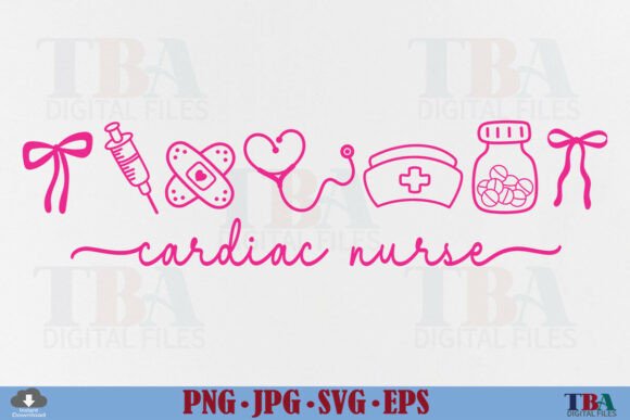 Cardiac Nurse Coquette Nurse Icon Doodle