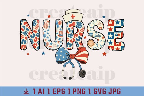 Coquette USA Nurse Bow 4th of July Nurse