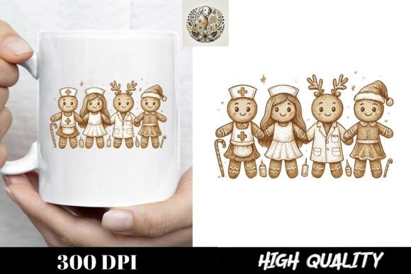 Cute Doctor Christmas Nurse Gingerbread