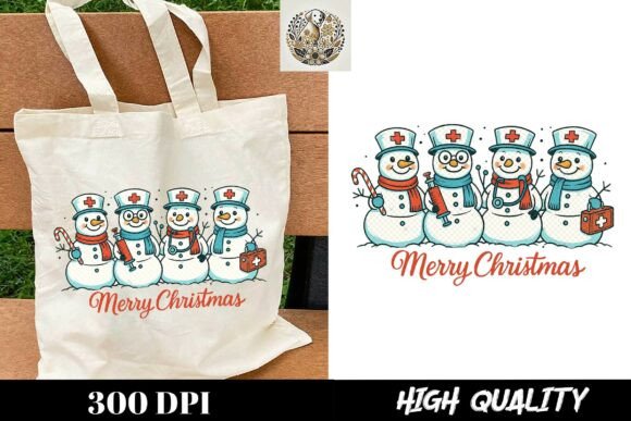 Funny Medical Christmas Nurse Snowman