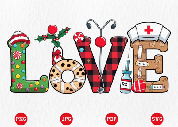 Love Nurse Christmas Design Review for Embroidery