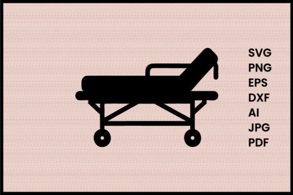 Medical Bed Illustration Silhouette