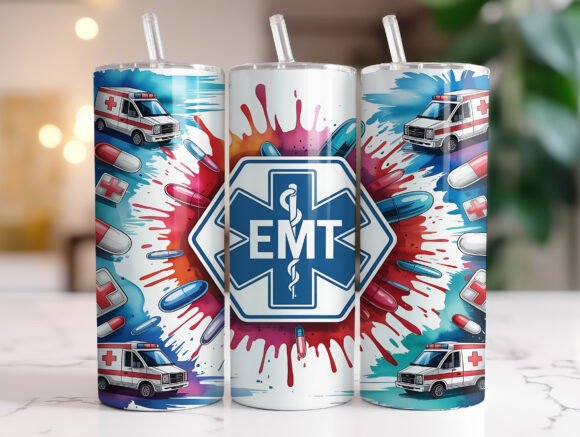 Medical EMT Ambulance 20oz Tumbler Wrap