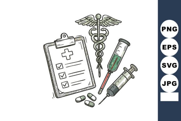 Medical Healthcare Objects with Clipboar
