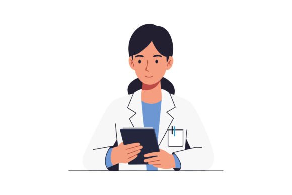 Medical Professional in a White Coat Usi
