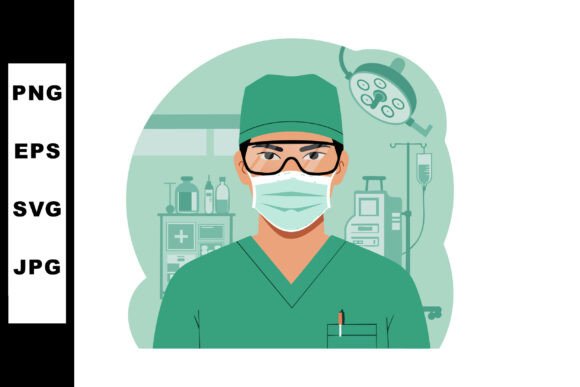 Medical Surgeon in Green Scrubs