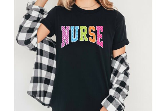 Nurse Checkered Retro Nurse Neon Preppy