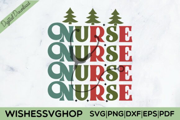 Nurse Christmas PNG Xmas Letters Doodle
