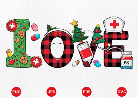 Nurse PNG: Merry Nurse Love Christmas
