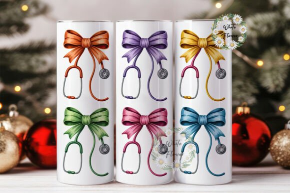 Nurse Stethoscope Bow Tumbler Wrap