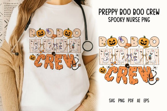 Preppy Boo Boo Crew Spooky Nurse PNG