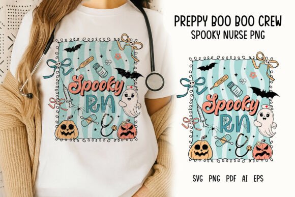 Preppy RN Nurse Halloween Spooky PNG