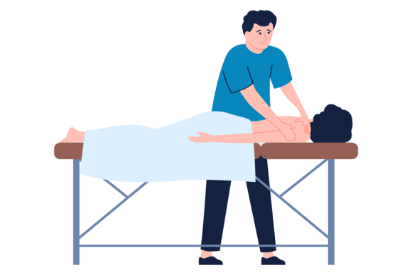 Professional Massage Concept. Medical Wo