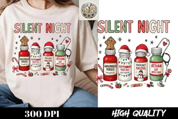 Silent Night Christmas Nurse Life Design