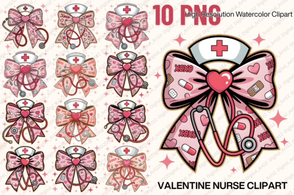 Valentine Nurse Coquette PNG Bundle